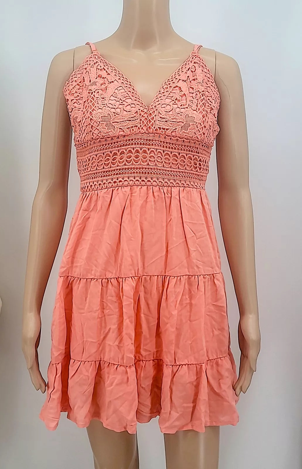 Faded Rose Boho Crochet Adella Style Slip Dress, Size Medium