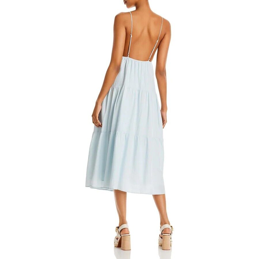 Aqua Sleeveless Tiered MIDI Dress, Size XS