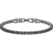Swarovski Tennis Deluxe Bracelet, Round Cut Gray Ruthenium Plated 5514655 Size M