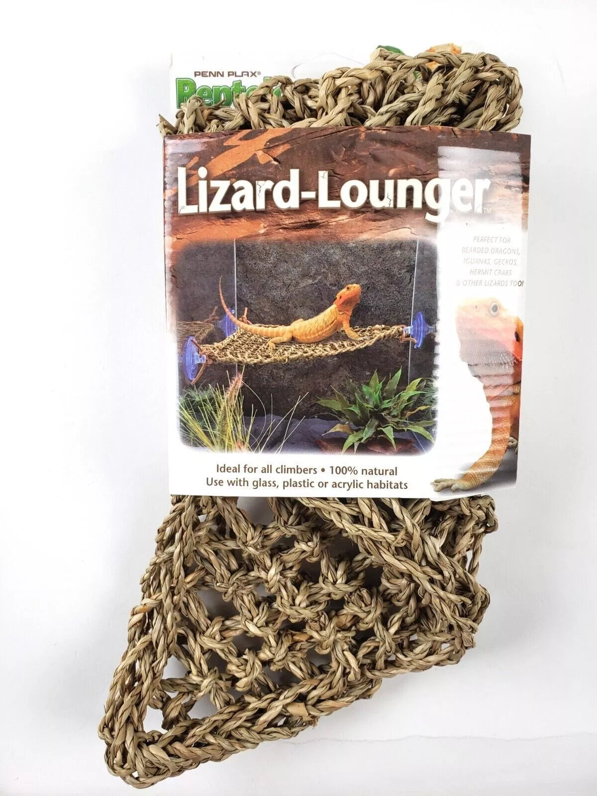 Penn-Plax Reptology Lizard Lounger Corner Triangle for Reptiles – Seagrass – Sma