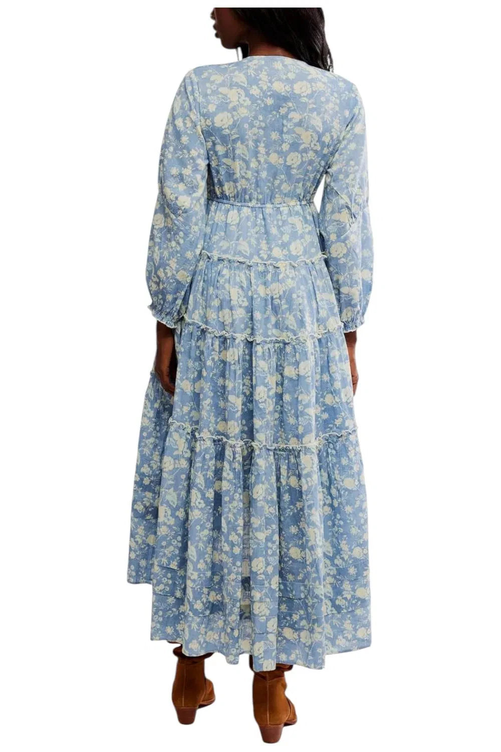 Free People Pappiet MIDI Womens Dress Bluebell Combo, Medium