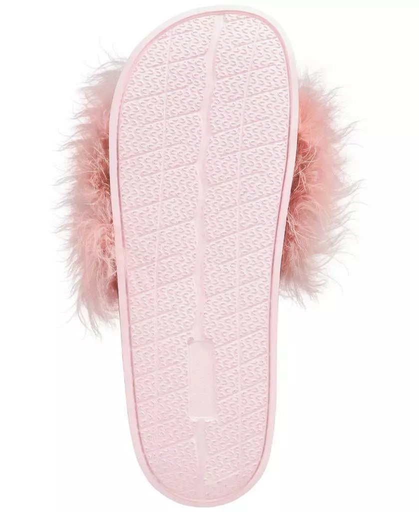 INC International Concepts Women’s Faux-Marabou Slide Slippers, XL