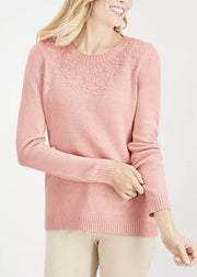 Karen Scott Tonal-Embroidered Sweater, Size Small