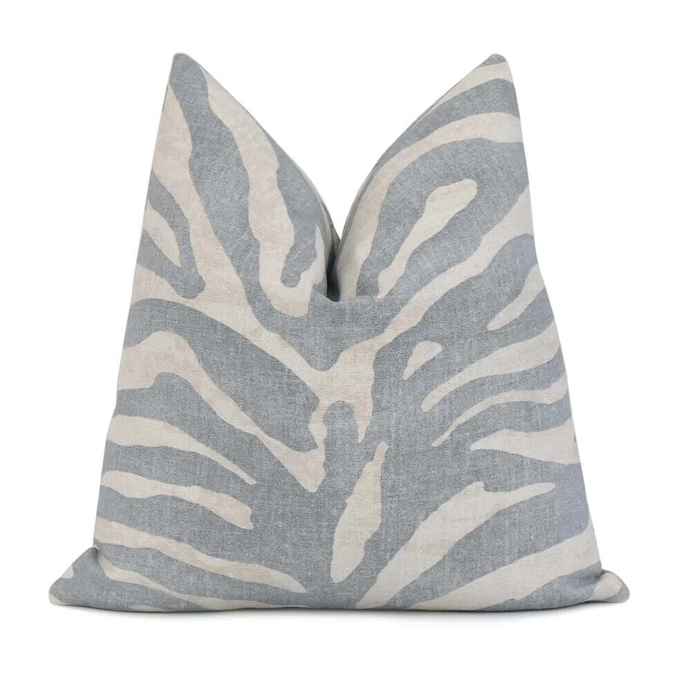 AQUA Zebra Print Decorative Pillow, 20 x 20 gray