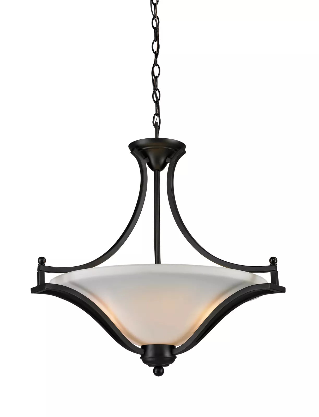 Z-Lite 703SFC-MB Lagoon Three Light Pendant, Steel Frame, Matte Black Finish