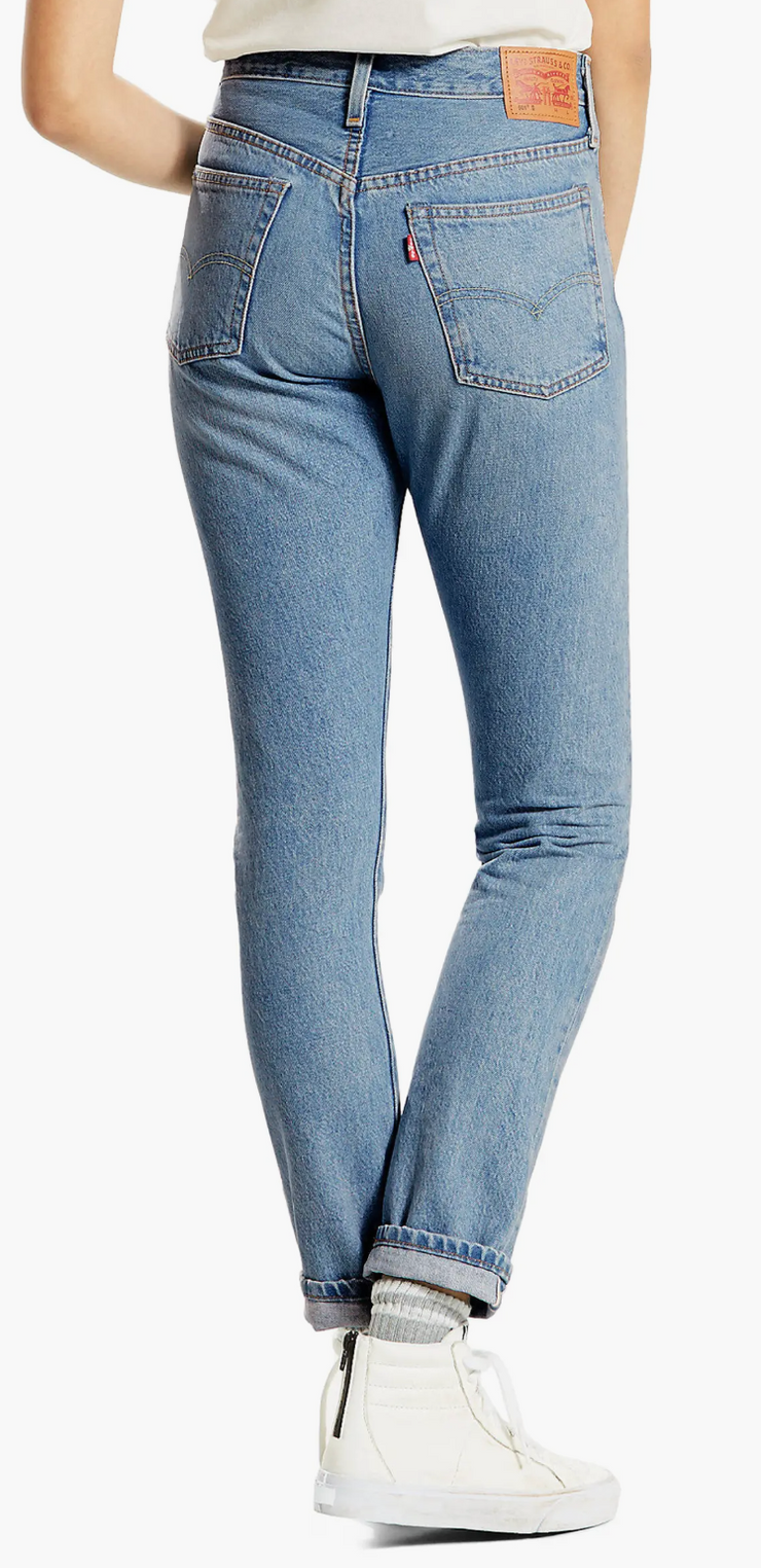 Levis 501Womens  Destruct Slim Jeans in Cant Touch This, Size 30X28