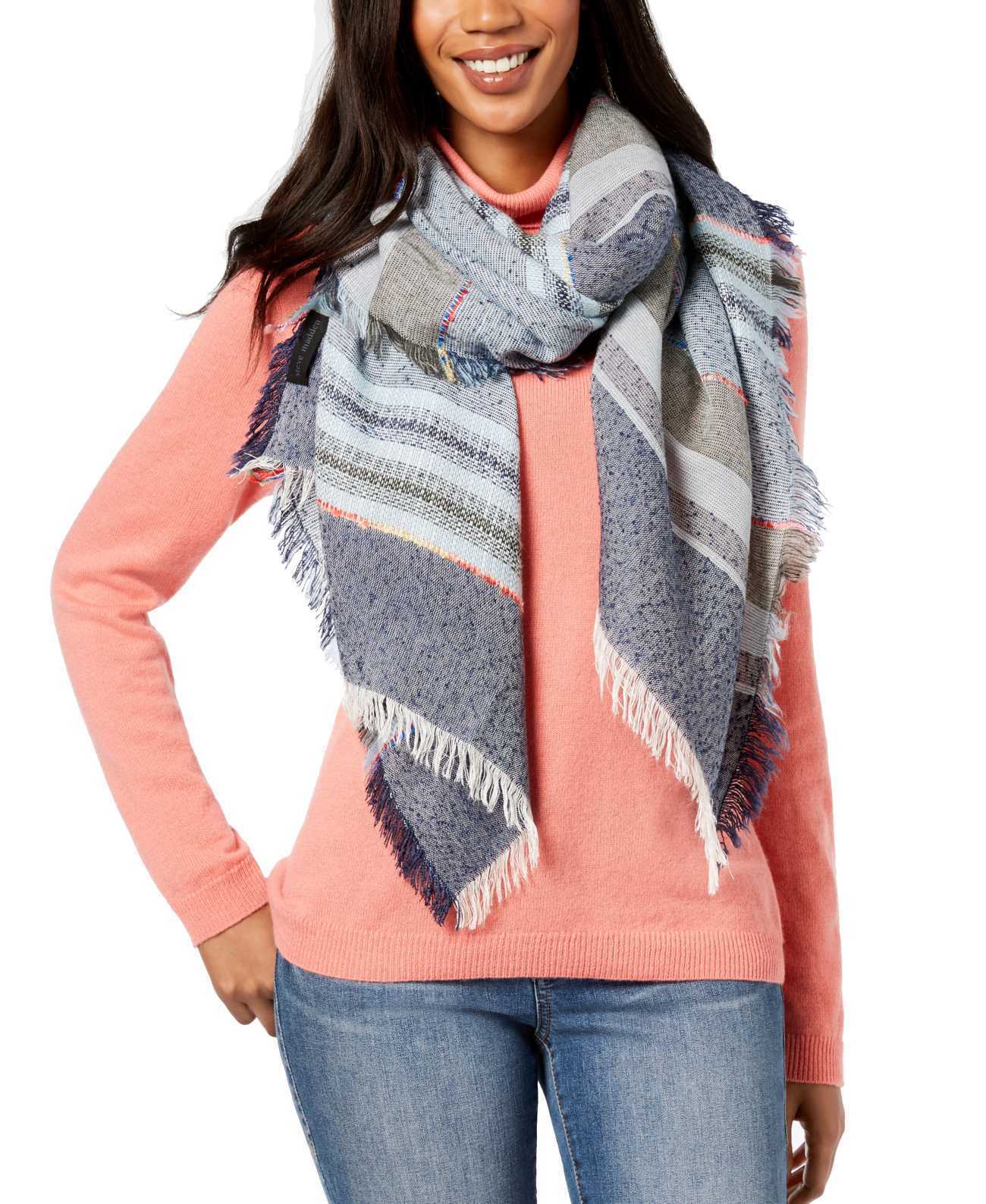 Steve Madden Sparkle Striped Travel Wrap & Scarf