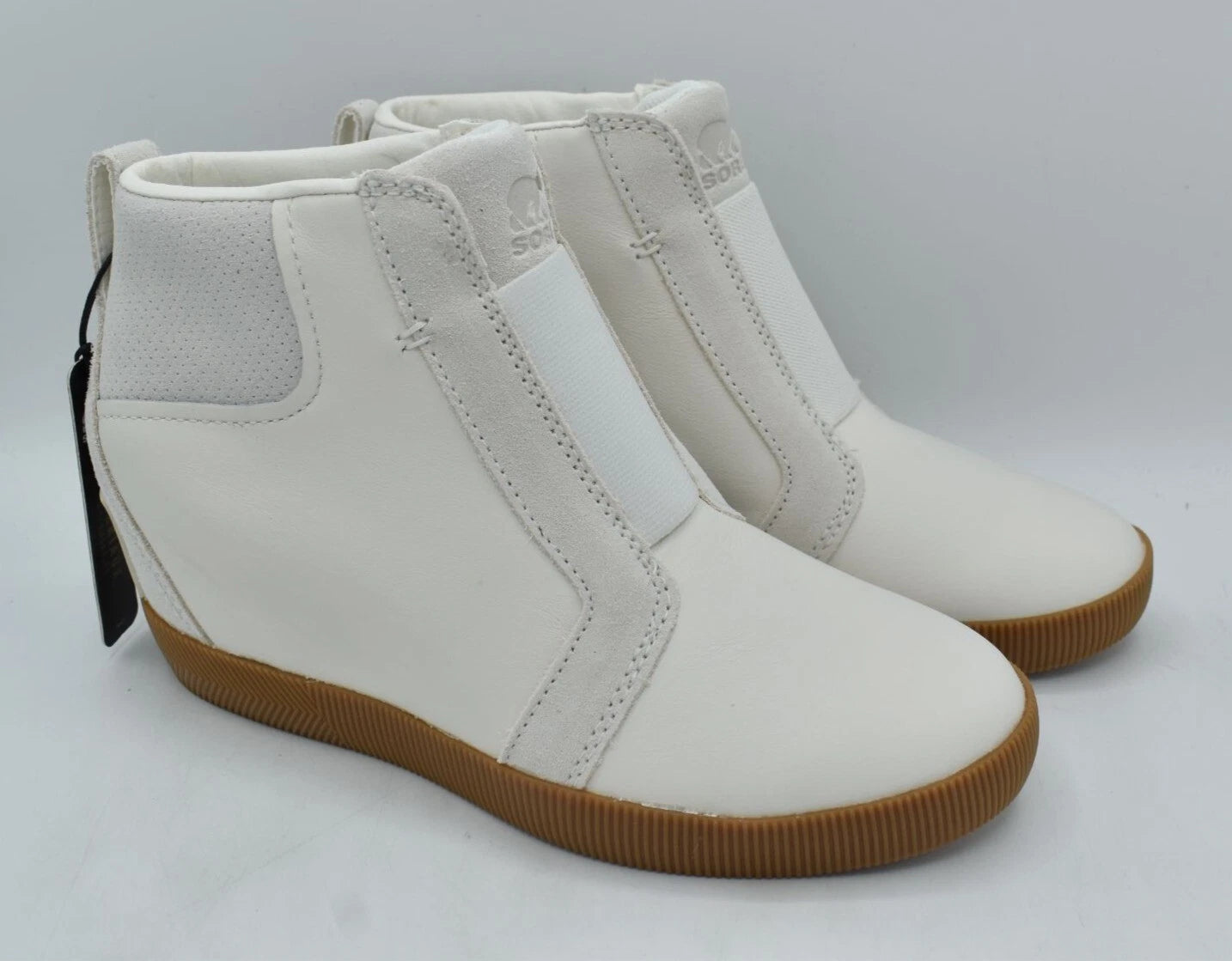 SOREL Out N About Pull-on Wedge Womens Shoes Sea Salt/Gum 2 : 8.5