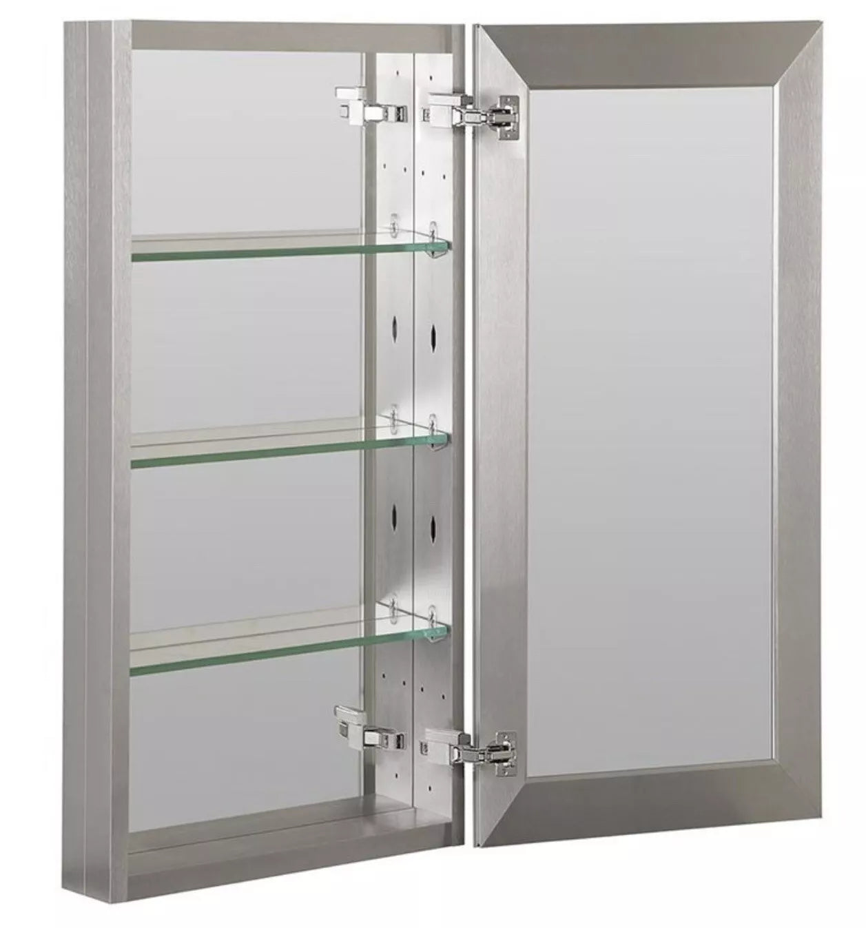 Foremost MMC1536 15 Single Door Mirrored Medicine Cabinet with Slow Close Hinges