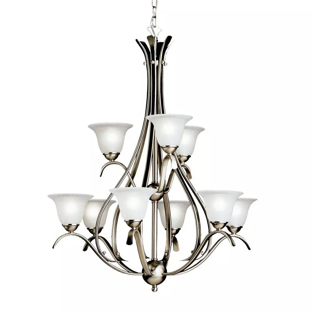 Kichler Lighting Dover 2520-NI 9-Light 2-Tier Chandelier - Brushed Nickel