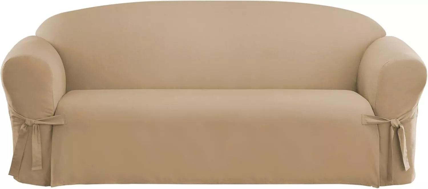 Sure Fit Solid Duck Cloth Sofa Slipcover, 74-96-In