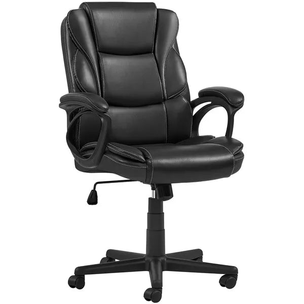 Advantage Extended Mid-back Black Leather Executive Office Chairs (KB-9602B)