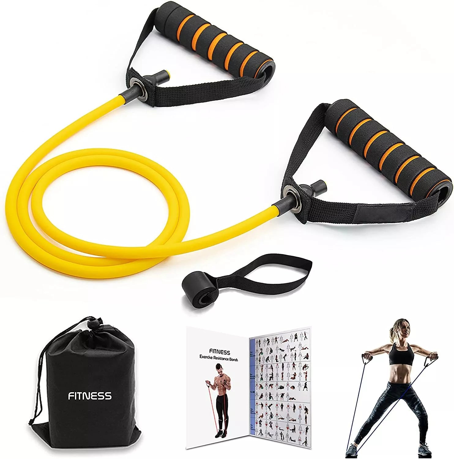 Exercise Resistance Bands With Handles, Comfortable and Non-Slip Handles With Do