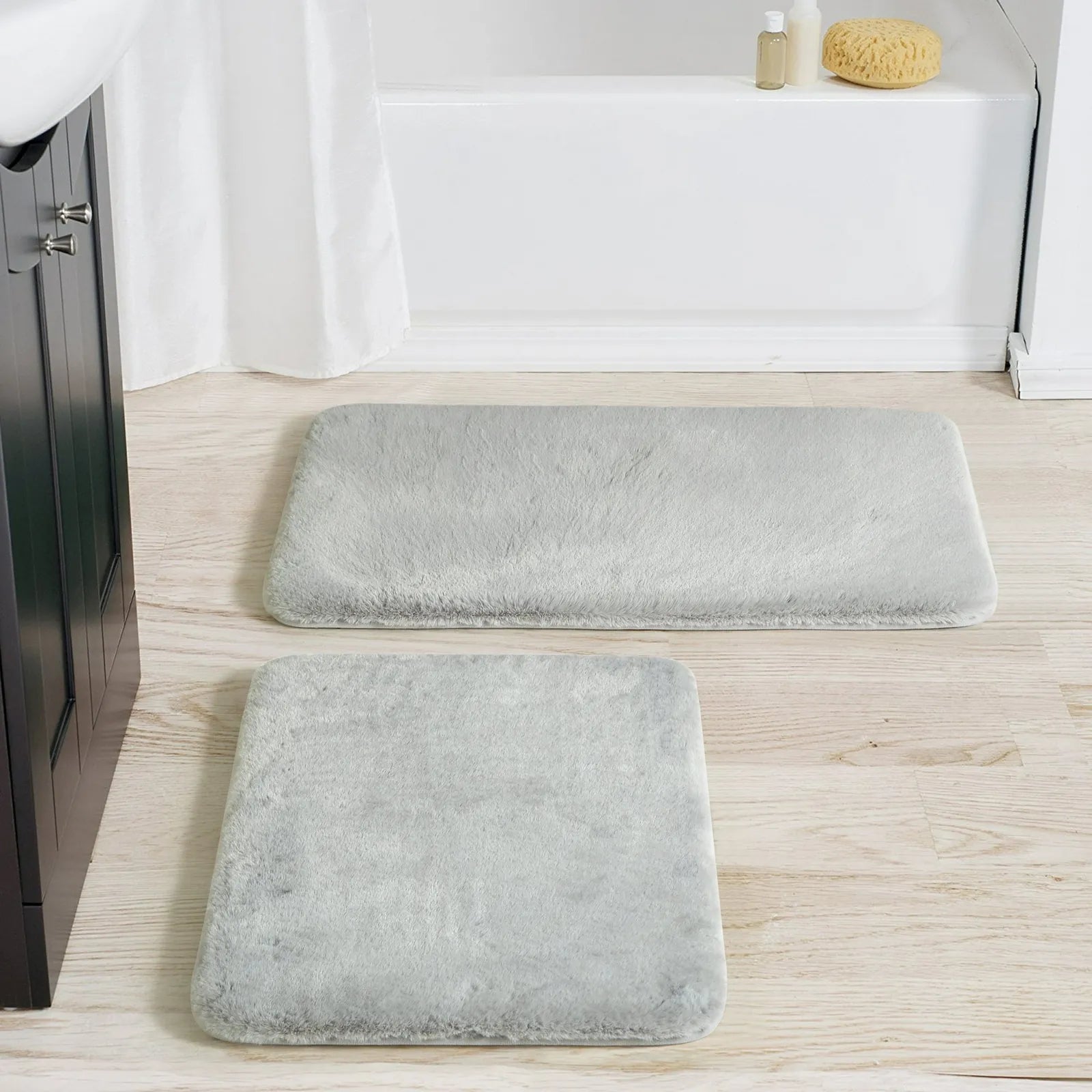 Villa Luxe 2-Pc. Faux-Fur Memory Foam Bath Rug Set