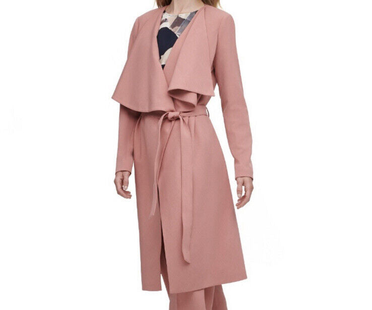 Dkny Draped-Lapel Trench Coat, Size 12