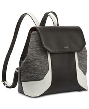 DKNY Jade Flap Black Leather Backpack