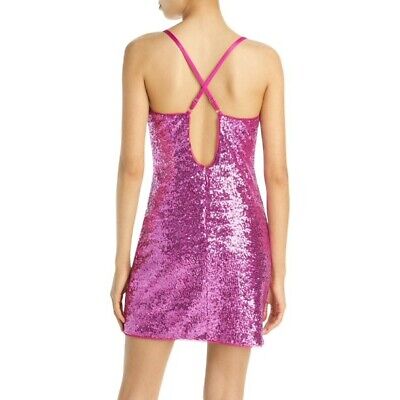 Bcbgmaxazria Womens Sequined Party Mini Dress, Size Medium