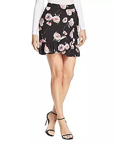 Cotton Candy La Floral Print Faux-Wrap Skirt, Size Small