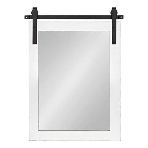 Kate and Laurel Cates Classic Rectangle Framed White Wall Mirror, 24x18