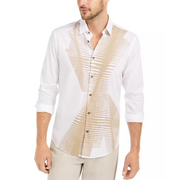 Alfani Mens Classic-Fit Abstract Line-Print Shirt, Size XXL