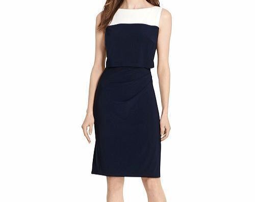 American Living Womens Julius Popover Sleeveless Party Dress, Navy, Size 16