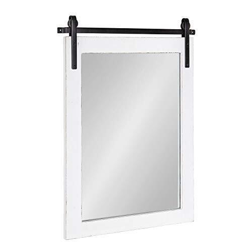 Kate and Laurel Cates Classic Rectangle Framed White Wall Mirror, 24x18