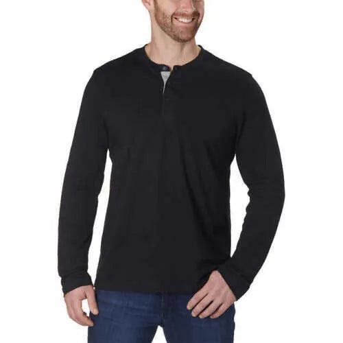 Kenneth Cole Mens Long Sleeve Henley 100% Cotton, Size Large