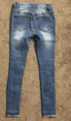 Between Us Juniors Stretch Distressed Cropped Jeans, Size 3