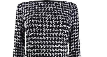 Jessica Howard Women's Glitter Houndstooth Sheath Dress Black