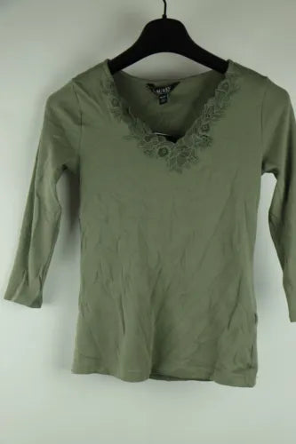 Lauren Ralph Lauren Womens Lace-Trim Stretch Cotton Top, Size XL