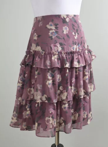 Lauren Ralph Lauren Petite Floral Tiered Skirt, Size 8P