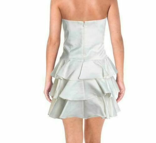 Calvin Klein Satin Strapless Tiered/Ruffled Cocktail Dress, Size 6