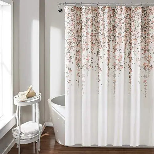 Lush Decor Weeping Flower Shower Curtain, Blush, 72X72