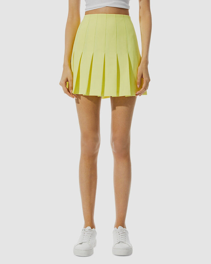 Alice + Olivia Womens Yellow Carter Pleated Mini Skirt Size 4