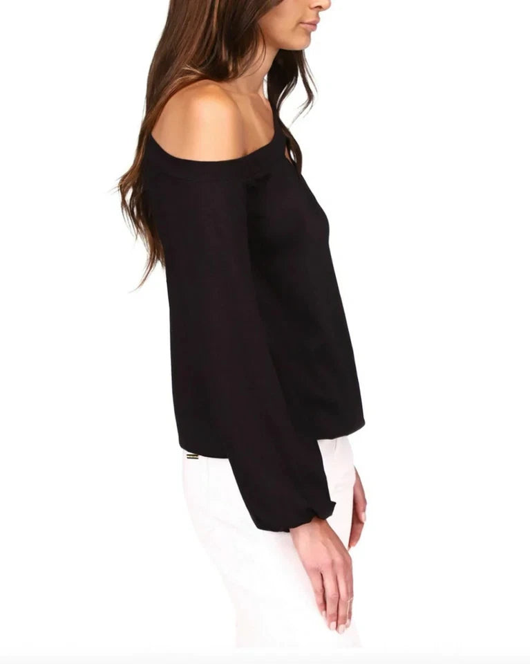 Michael Michael Kors One-Shoulder Keyhole Top, Black, PXL