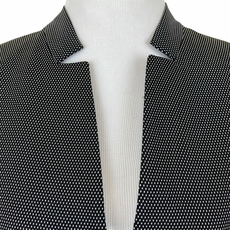 Kasper Notch Collar Blazer Black White Pin Dot, Size 16W