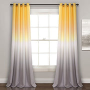 Lush Decor Window Curtains Yellow - Yellow & Gray Ombre Fiesta Room Darkening