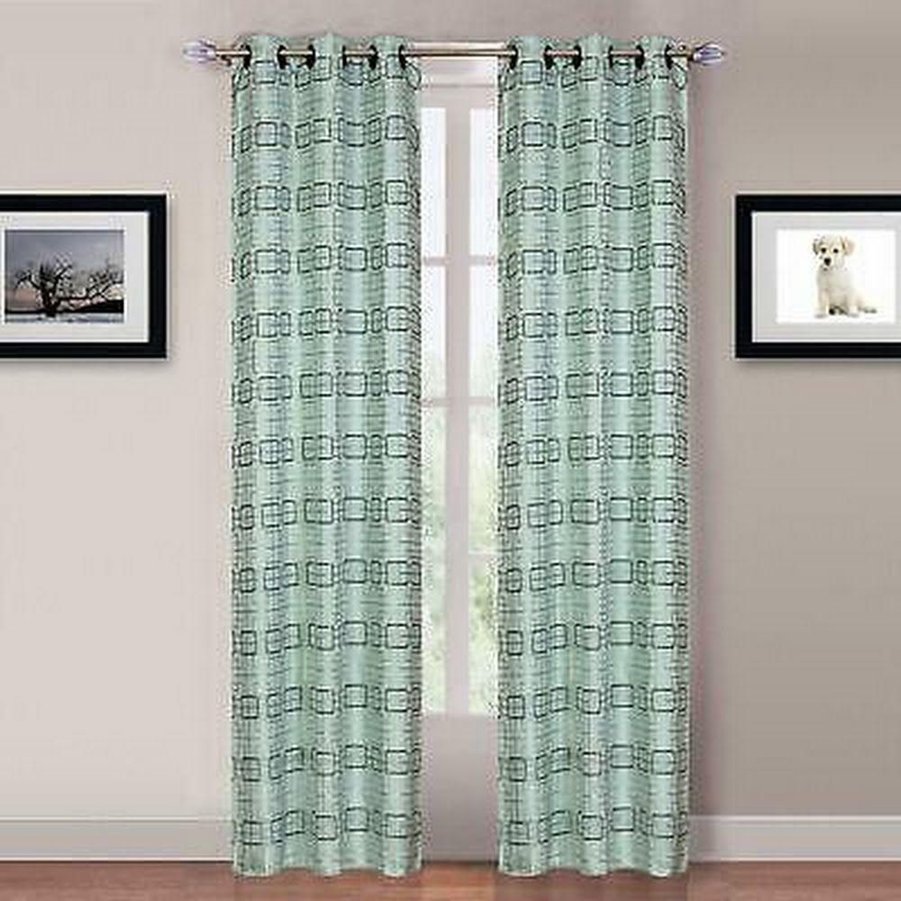 Lavish Home 2-Panel Katrina Grommet Curtains, 40 W x 84  H/blue