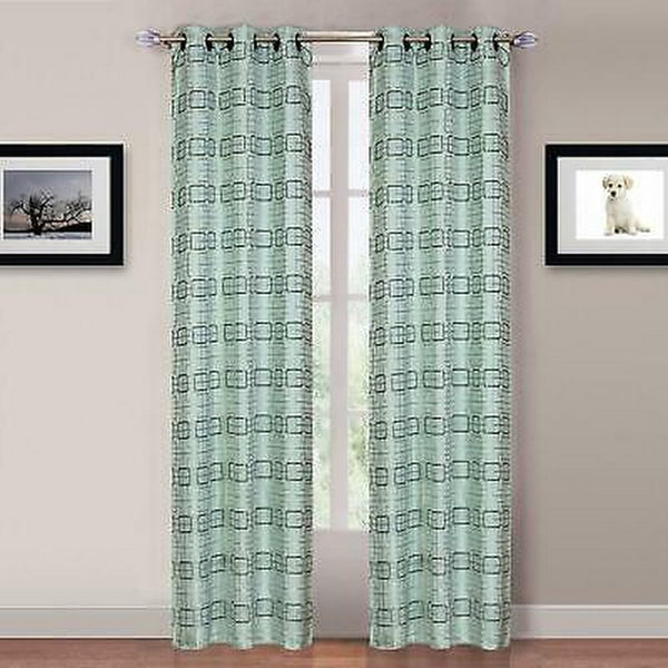 Lavish Home 2-Panel Katrina Grommet Curtains, 40 W x 84  H/blue