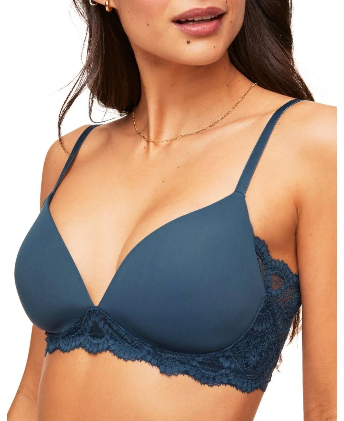 Adore Me Womens Janey Contour Plunge Bra - Dark Blue