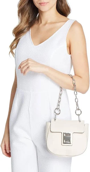 Steve Madden Cream Chain Detail Saddle Bag