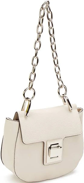 Steve Madden Cream Chain Detail Saddle Bag