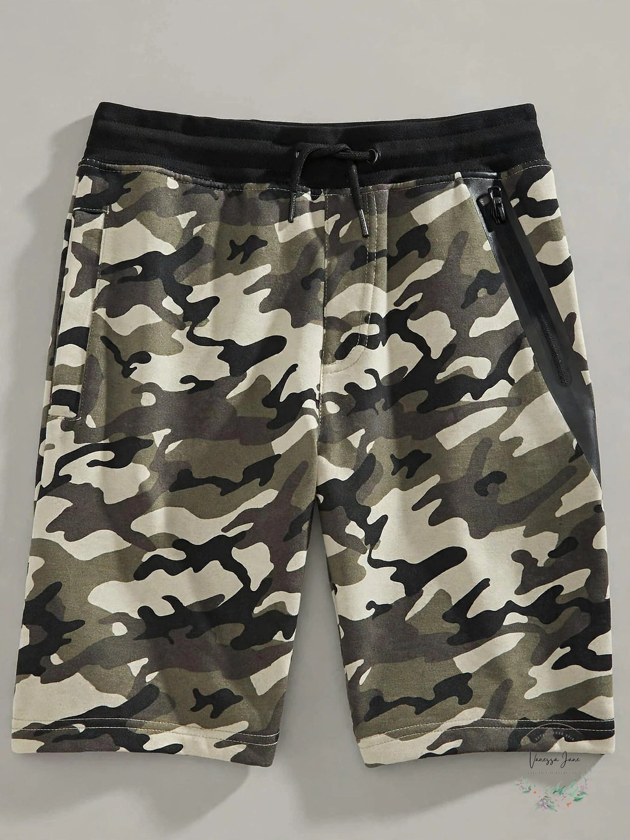 UNIVIBE Big Boys’ Volt Fleece Shorts – Olive Camo, Large