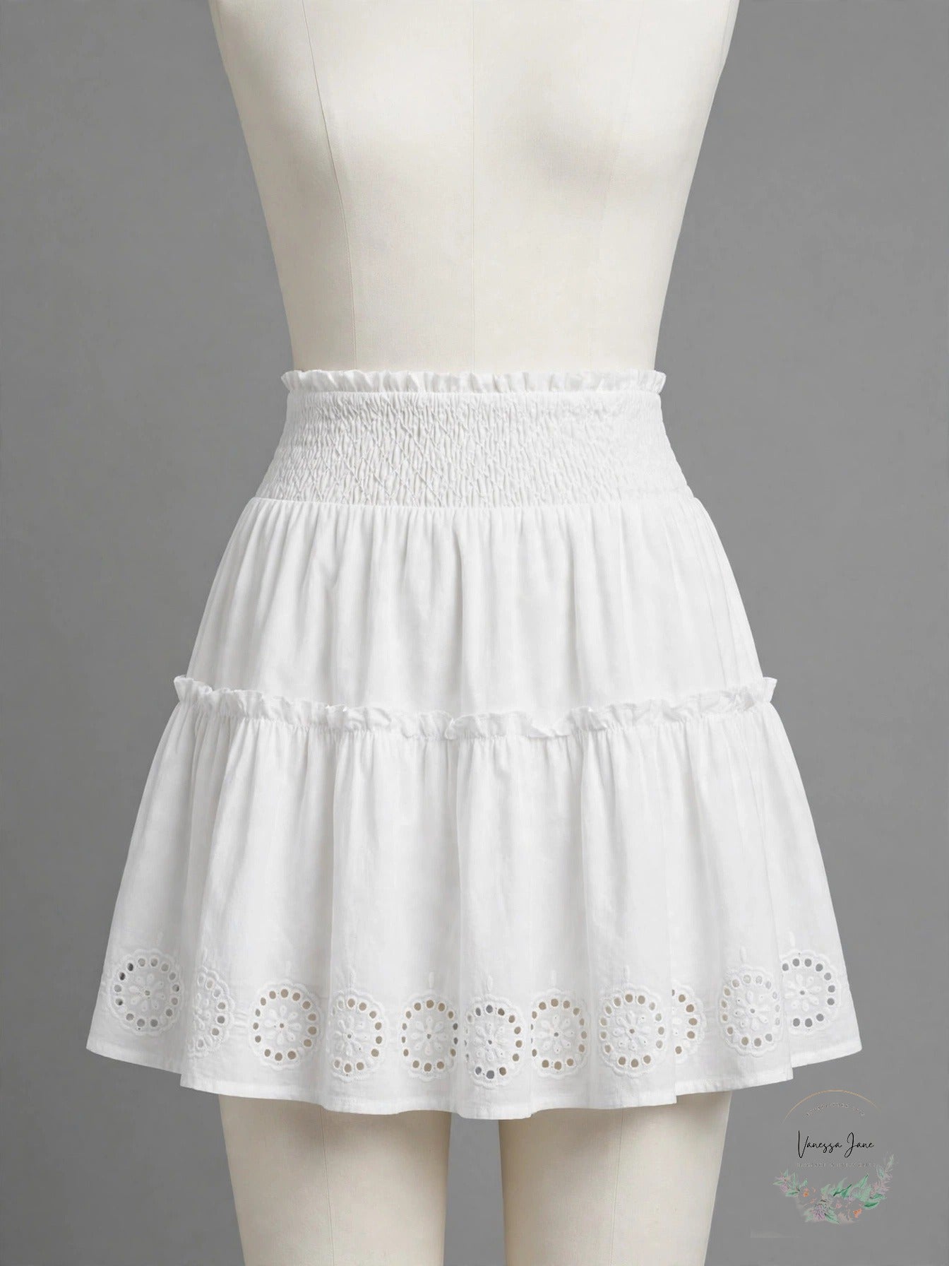 Charo Ruiz Ibiza Womens a-Line Flutter Mini Skirt, White, Size Medium