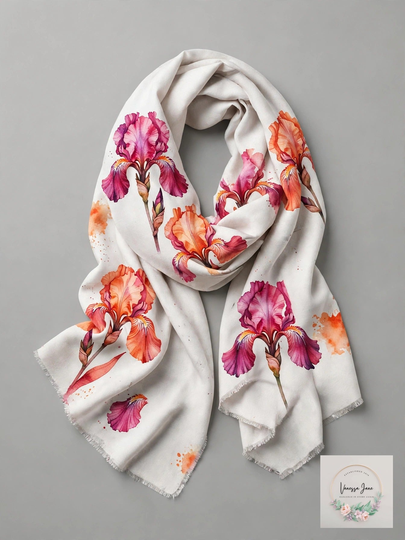 INC International Concepts Inked Iris Wrap in Papaya, one size
