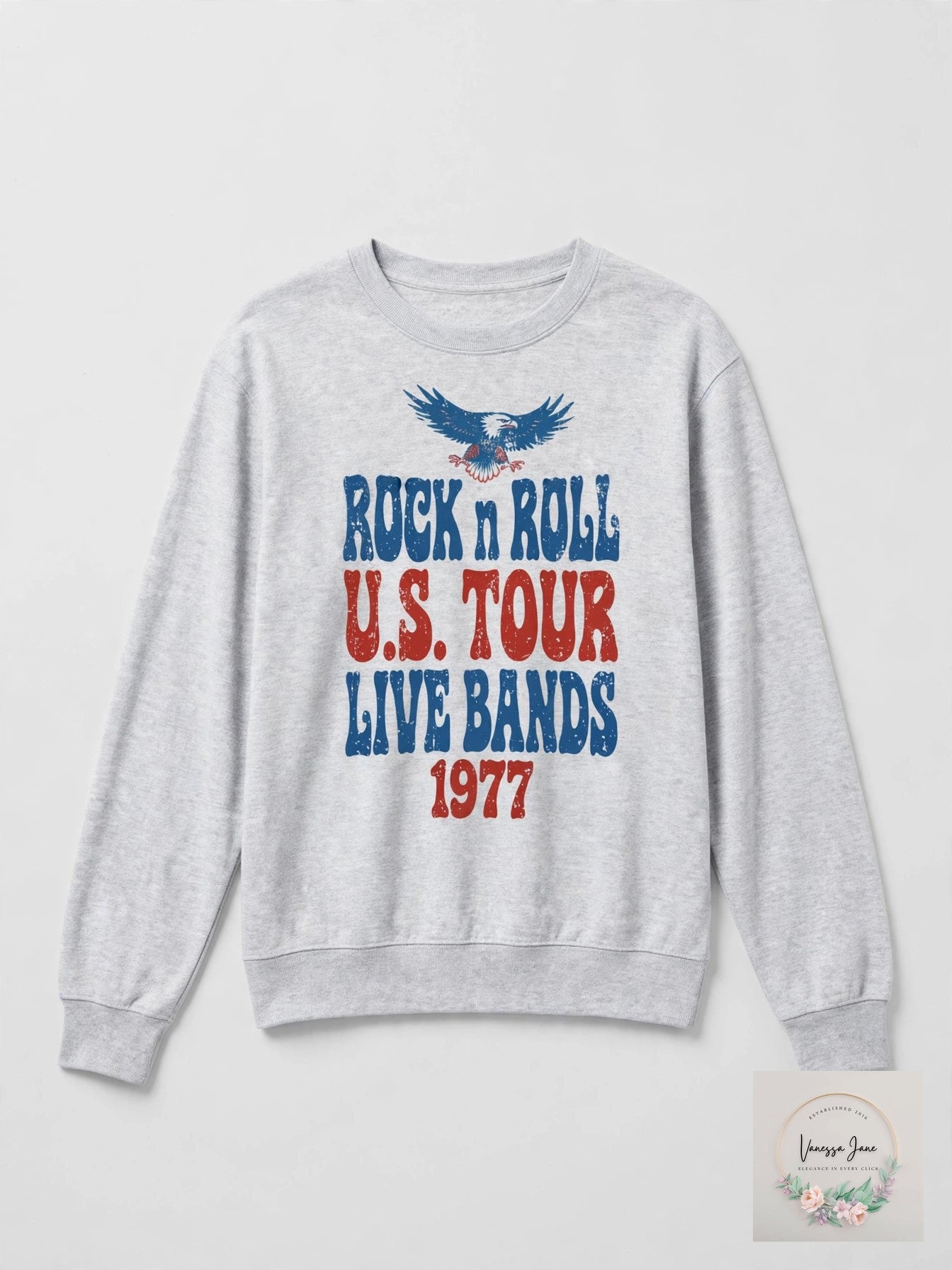 Love Tribe Gray 1977 Rock N Roll Graphic Sweatshirt, Size M NWT