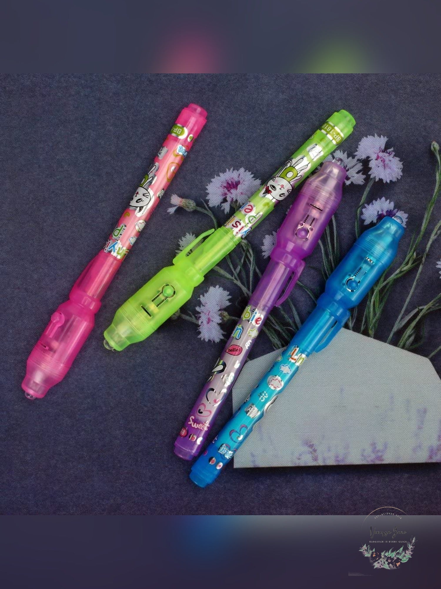 MaleDen Invisible Ink Spy Pen with UV Light, Assorted Colors