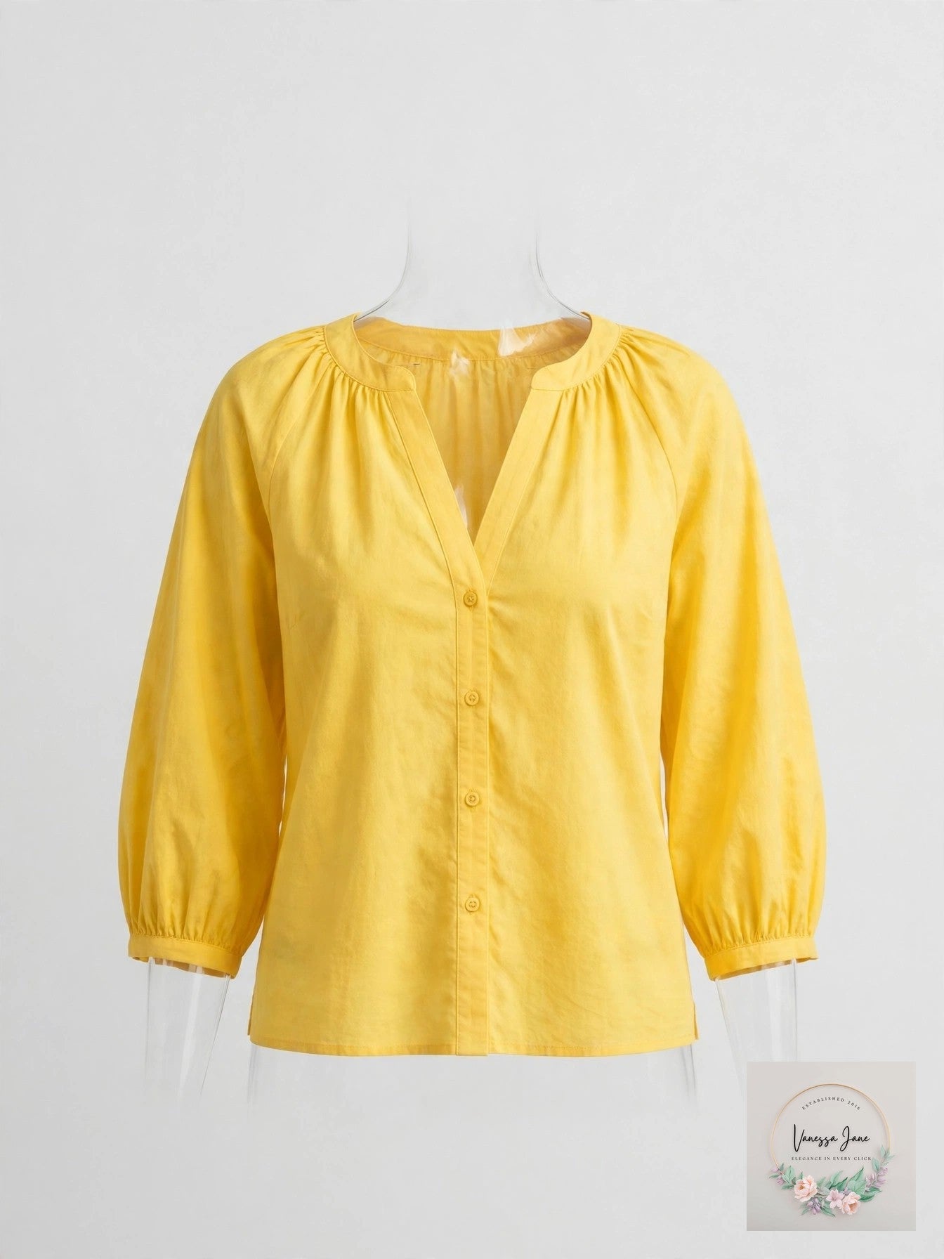 Boston Proper Brooke Notch Neck Poplin Shirt, Haberno Yellow, M NWT