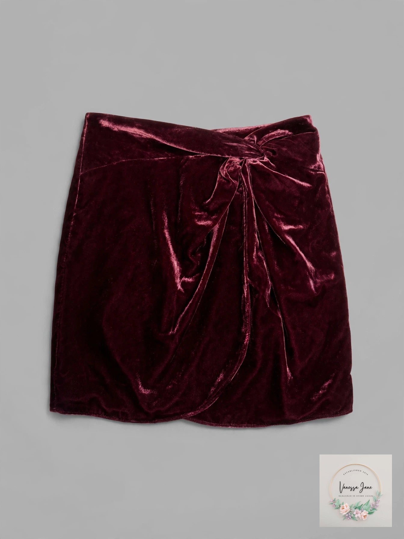 Loft Knotted Velvet Skirt stock photo