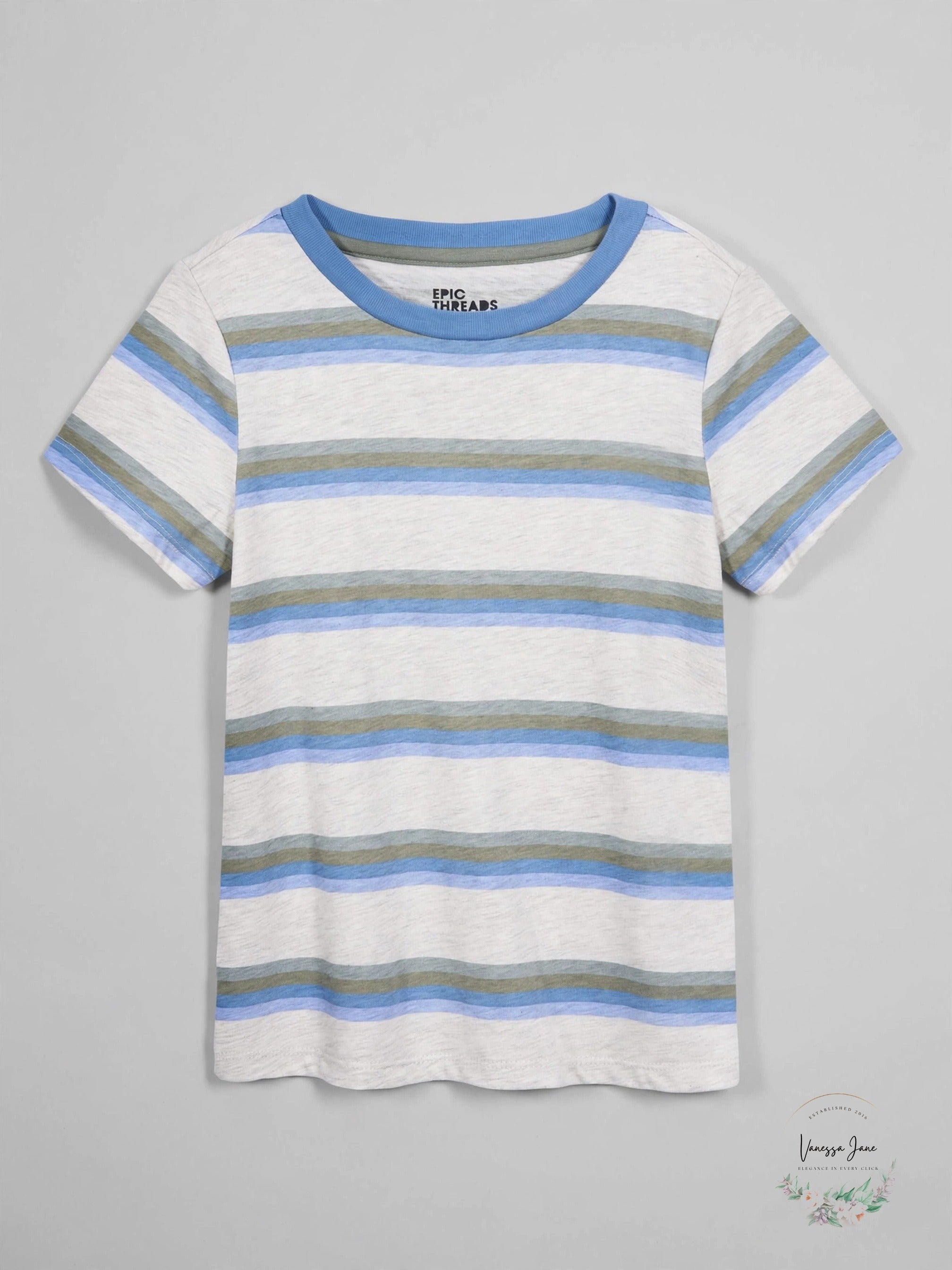 Epic Threads toddler boys striped t-shirt stock photo